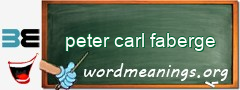 WordMeaning blackboard for peter carl faberge